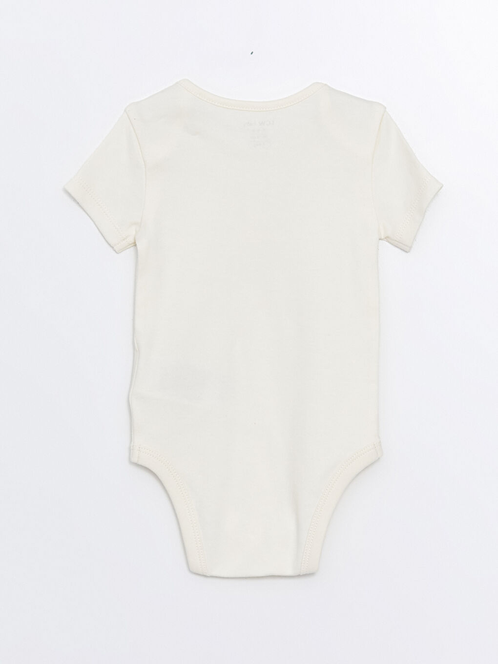 Ekru Bisiklet Yaka Baskılı Kız Bebek Çıtçıtlı Bodysuit-1