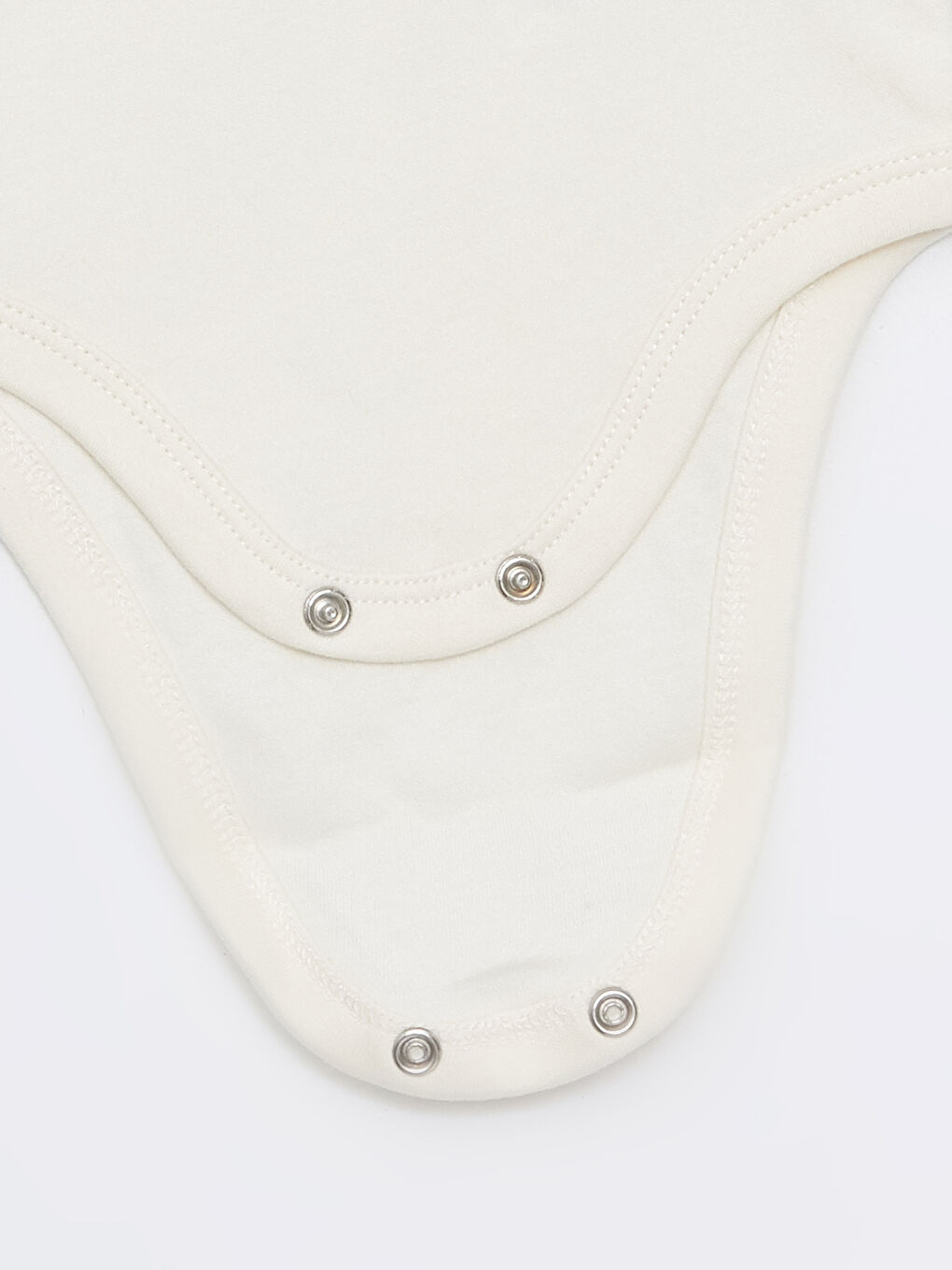 Ekru Bisiklet Yaka Baskılı Kız Bebek Çıtçıtlı Bodysuit-2