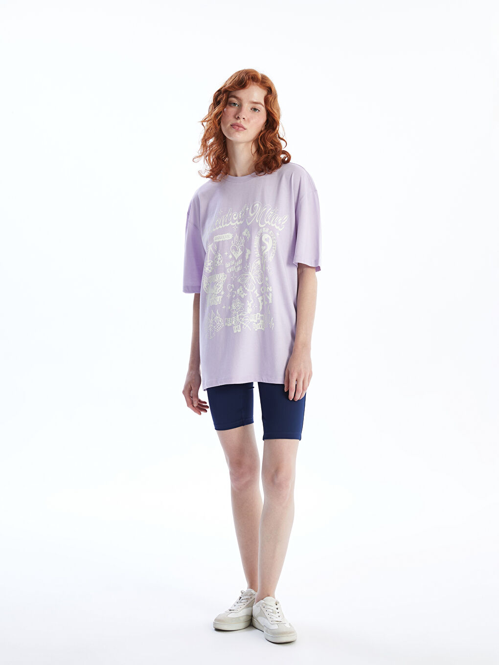 Crew Neck Printed Short Sleeve Women's T-Shirt-1