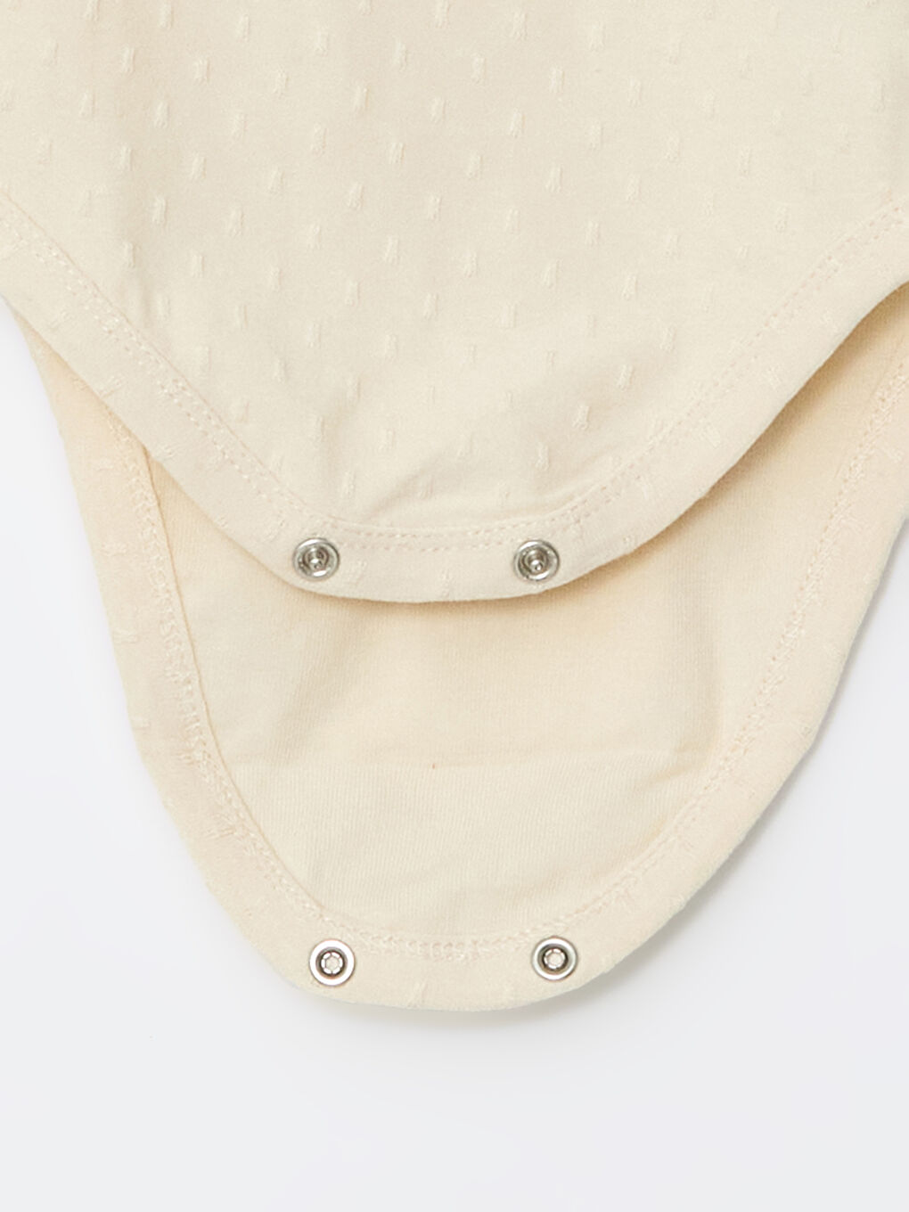 Bej Bebe Yaka Kız Bebek Çıtçıtlı Body-1