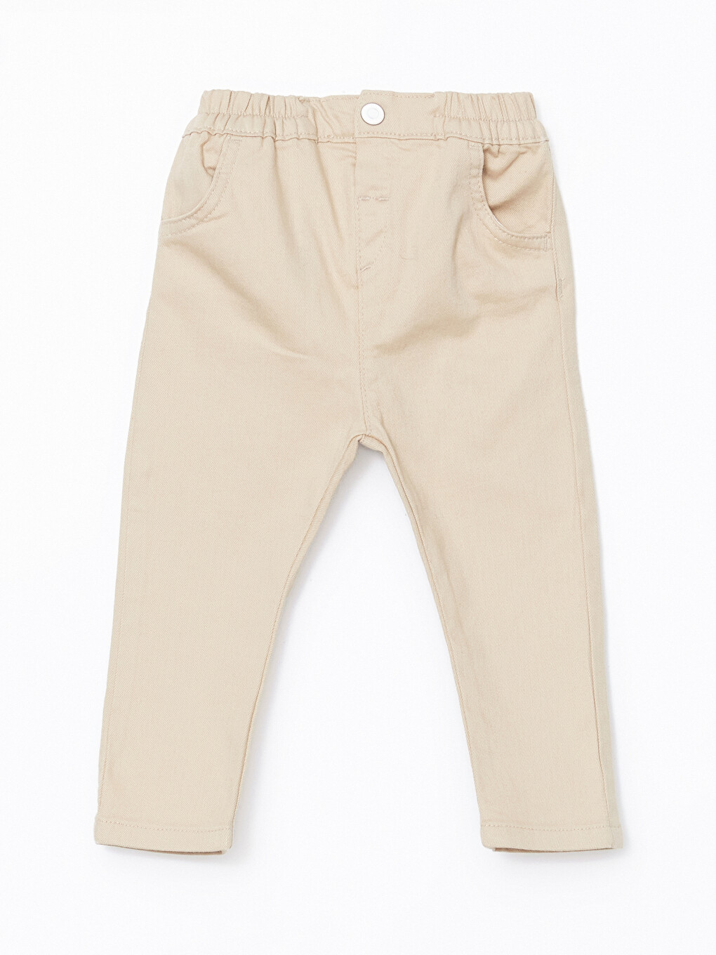 Bej Beli Lastikli Erkek Bebek Gabardin Pantolon