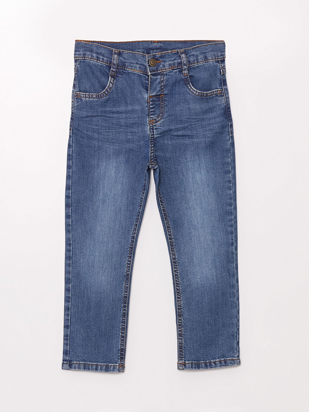 LCW baby Orta İndigo Rodeo Beli Ayarlanabilir Basic Erkek Bebek Jean Pantolon