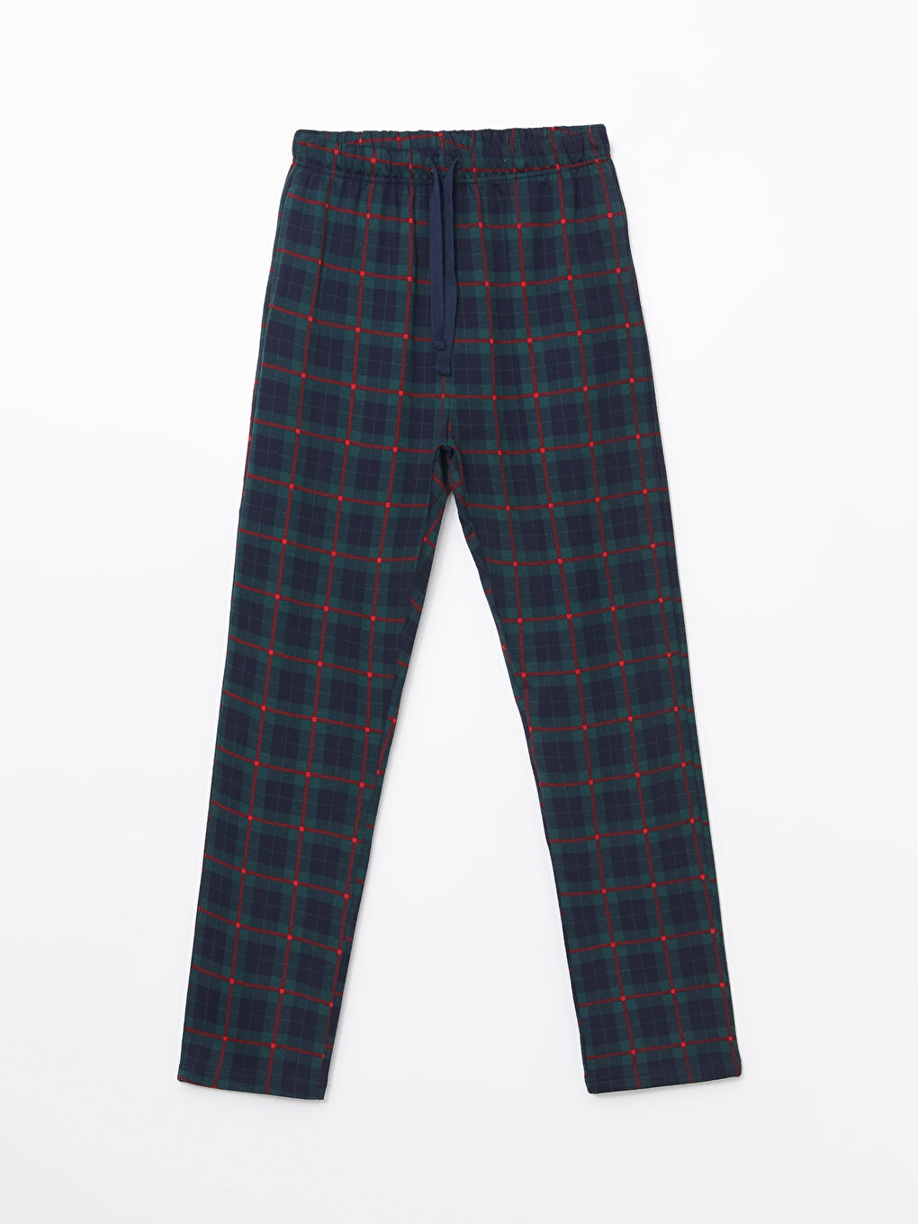 Lacivert Standart Kalıp Ekose Pijama Alt