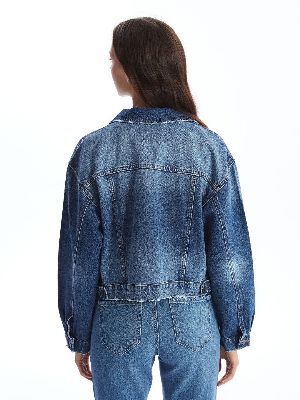 LCW Vision Koyu Rodeo Oversize Kadın Jean Ceket - 3