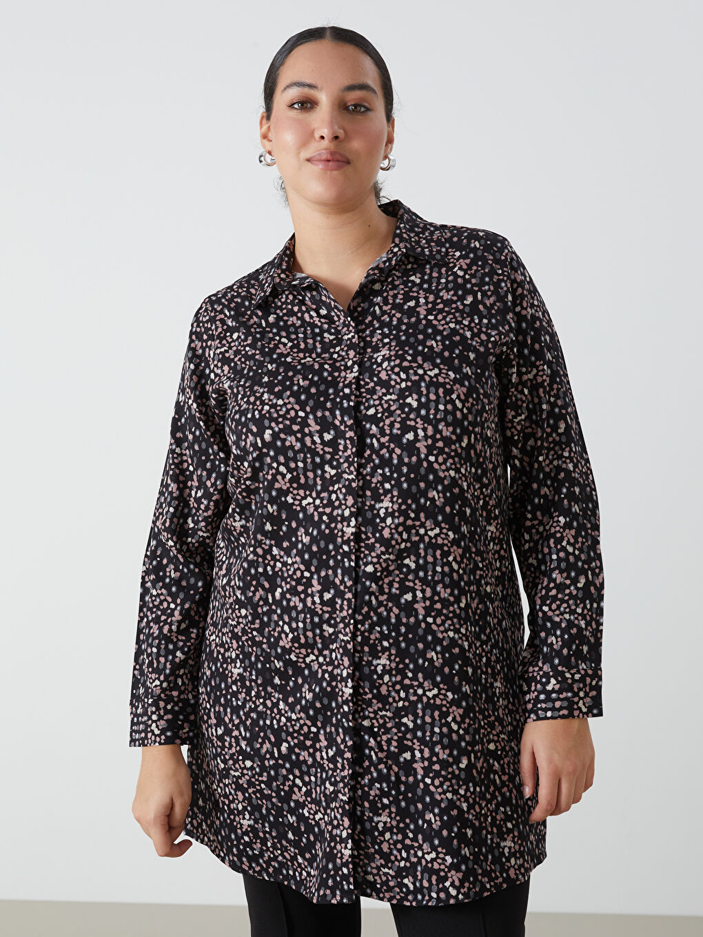 Patterned Women's Shirt Tunic-1