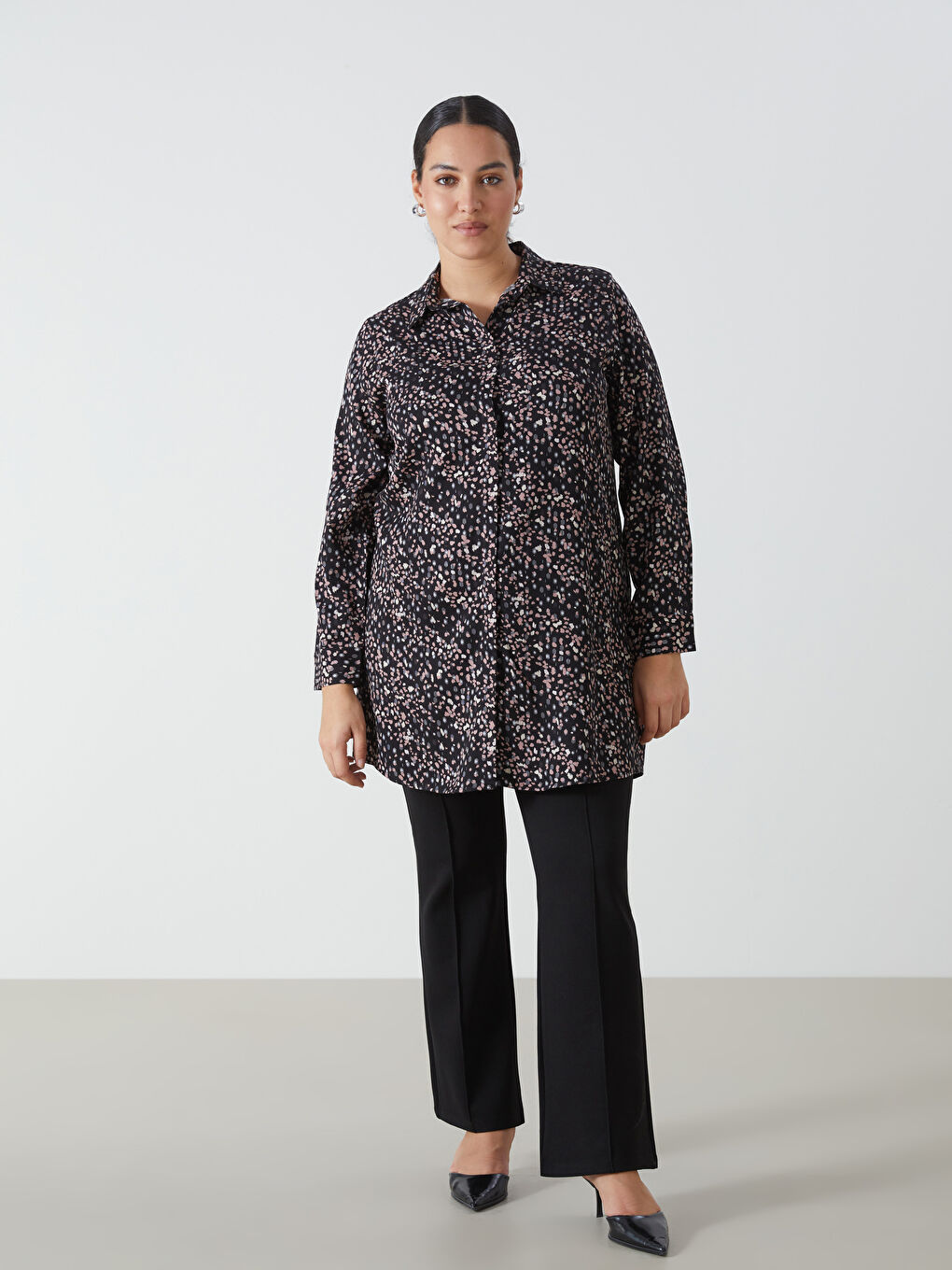 Patterned Women's Shirt Tunic-5