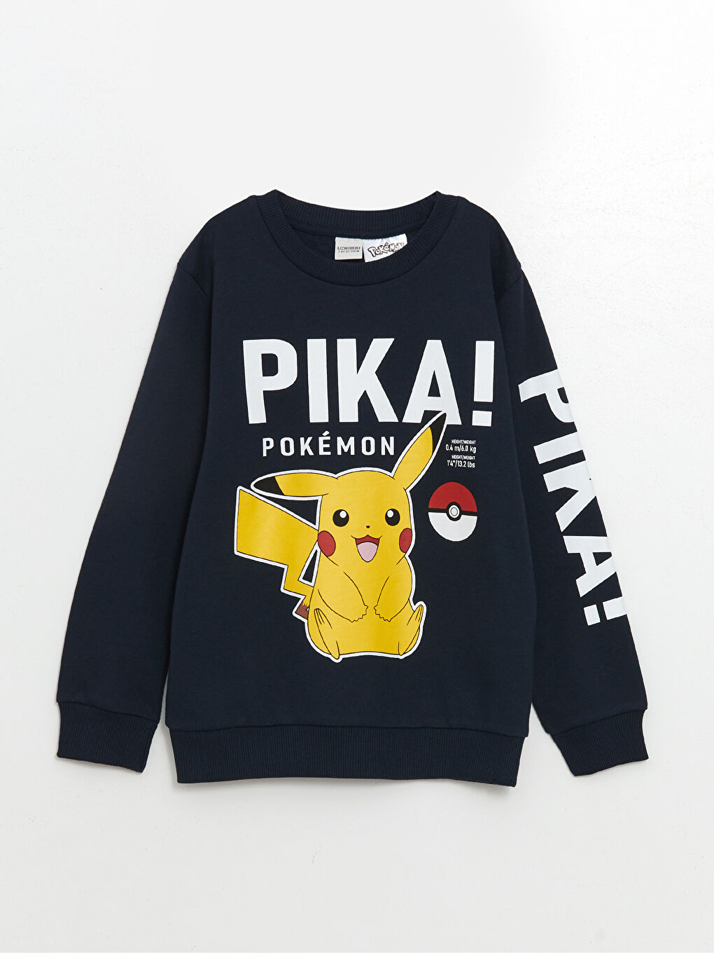 LCW Kids Lacivert Pikachu Baskılı Erkek Çocuk Kalın Sweatshirt