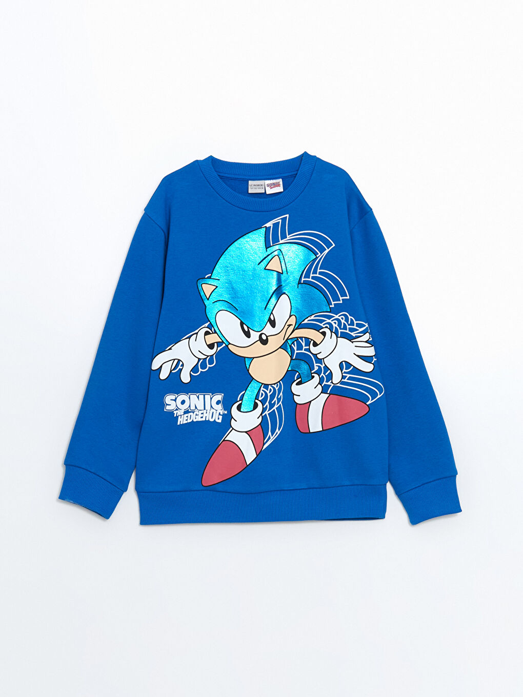 LCW Kids Koyu Mavi Sonic Baskılı Erkek Çocuk Kalın Sweatshirt