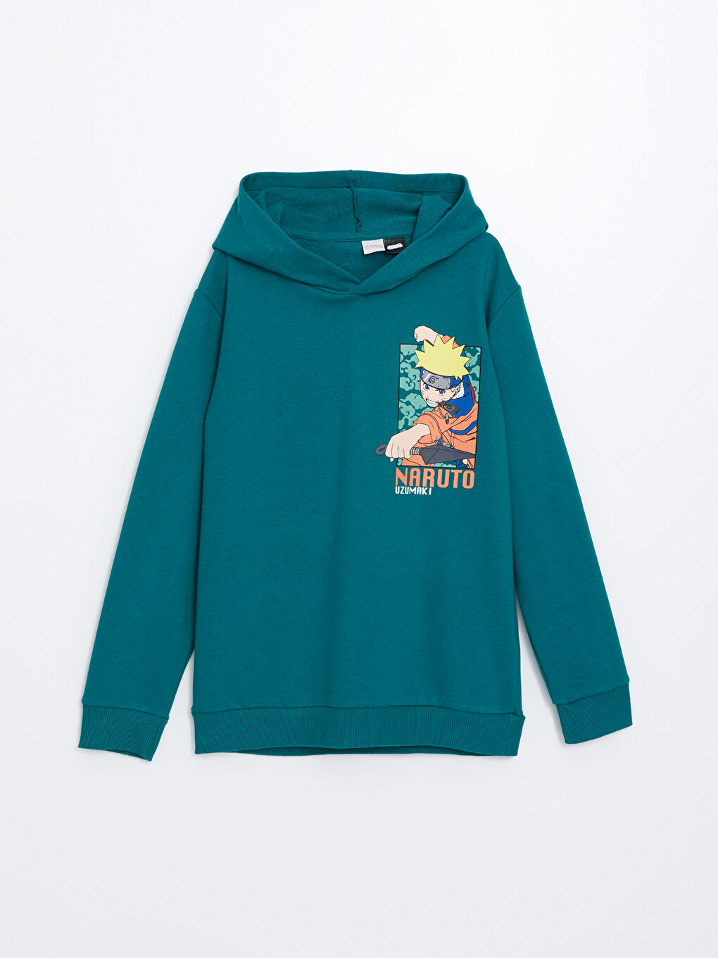 LC WAIKIKI Yeşil Kapüşonlu Naruto Baskılı Erkek Çocuk Sweatshirt