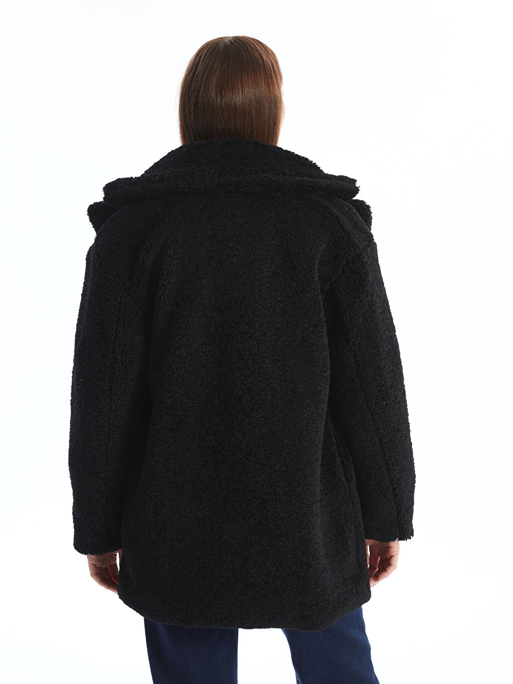 LCW Vision Jackenkragen Schlicht Langarm Für Damen Teddy-Mantel -W4CR88Z8-CVL