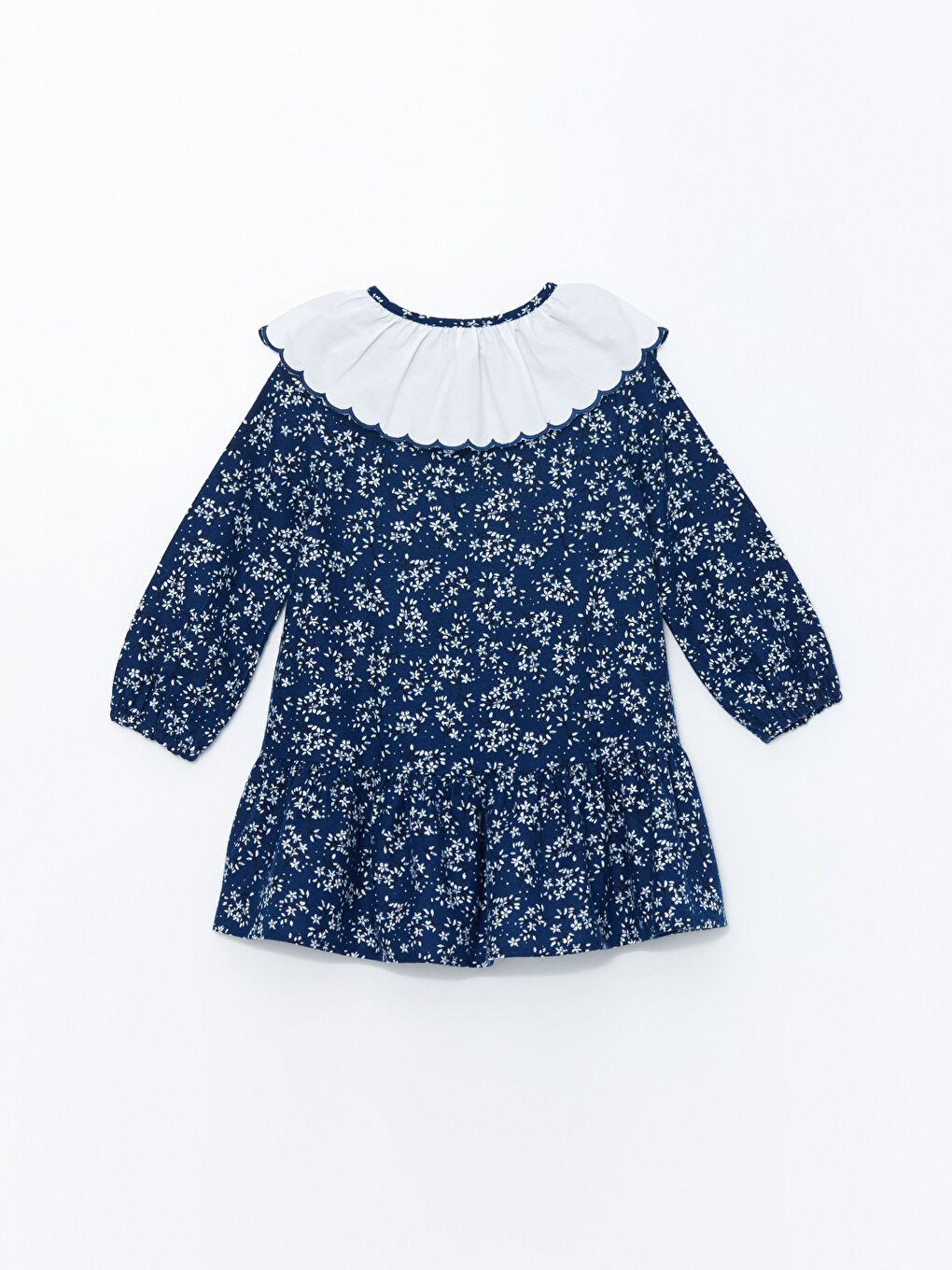 LCW Kids Peter Pan Collar Long Sleeve Floral Girls' Dress -W4CR89Z1-LSJ
