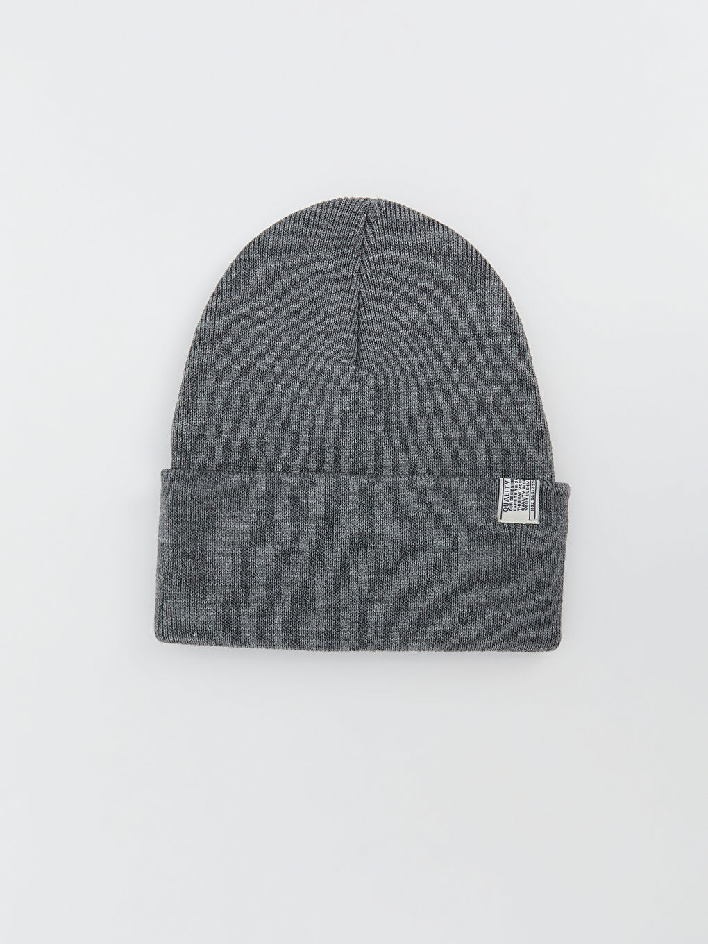 Gri Etiket Nakışlı Erkek Bere