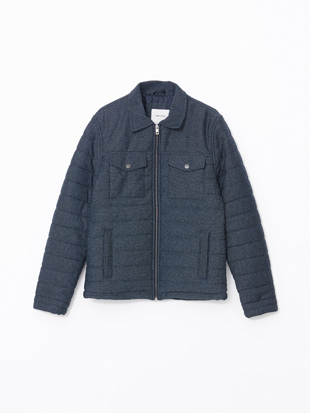 Lacivert Slim Fit Gömlek Yaka Erkek Mont-5