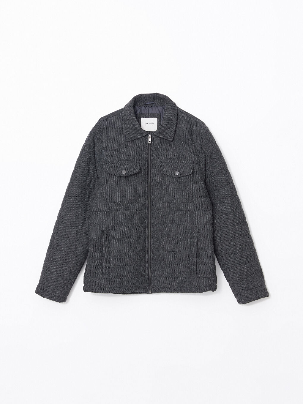 Antrasit Slim Fit Gömlek Yaka Erkek Mont