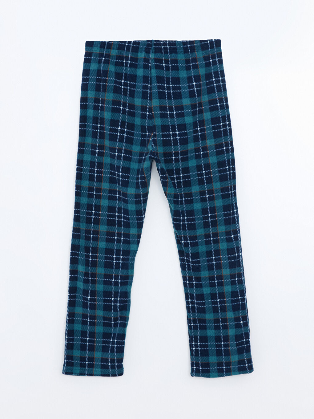 LC WAIKIKI Turuncu Standart Kalıp Ekose Erkek Polar Pijama Takımı - 5