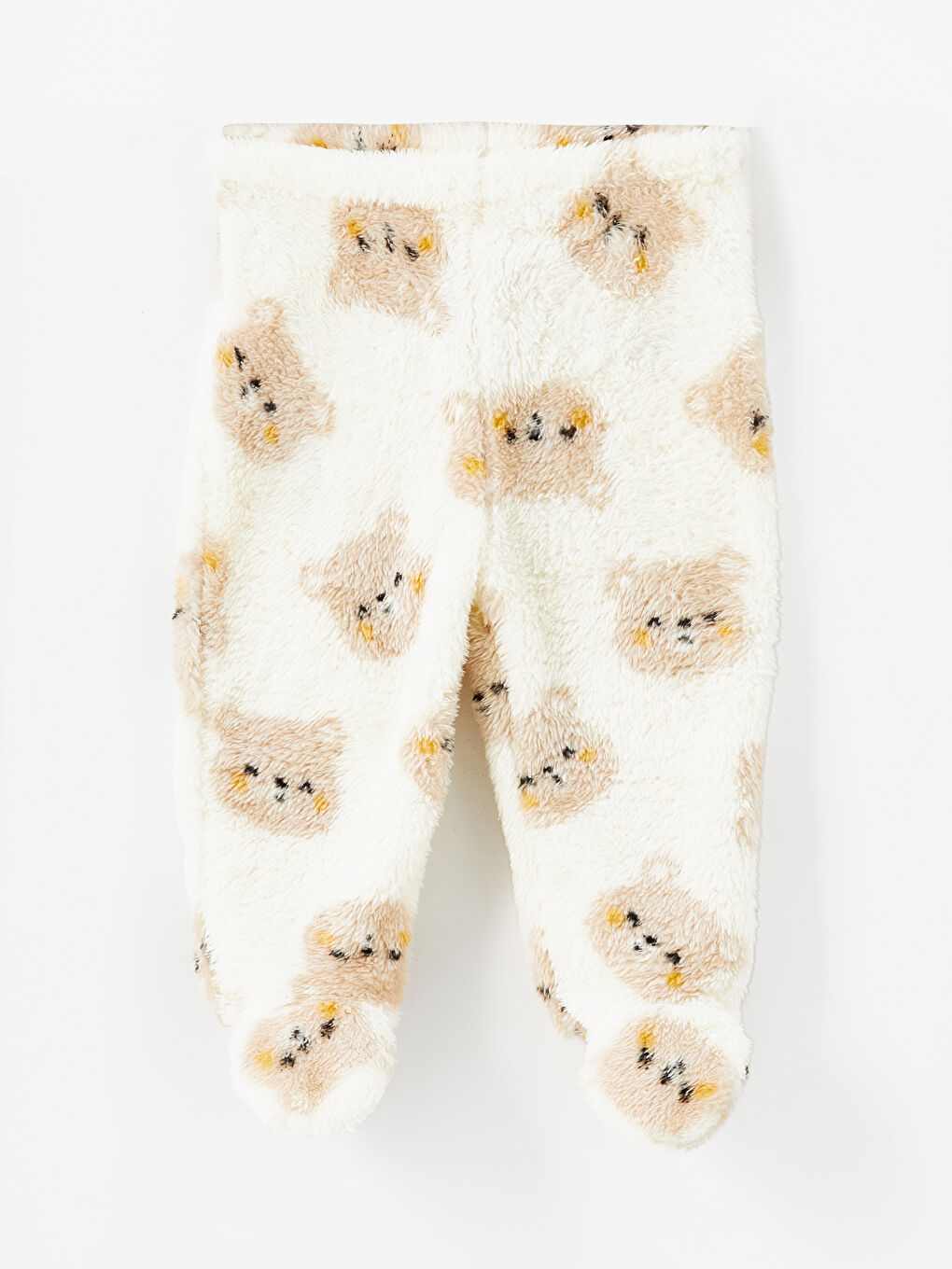 Ekru Beli Lastikli Erkek Bebek Patikli Pijama Alt