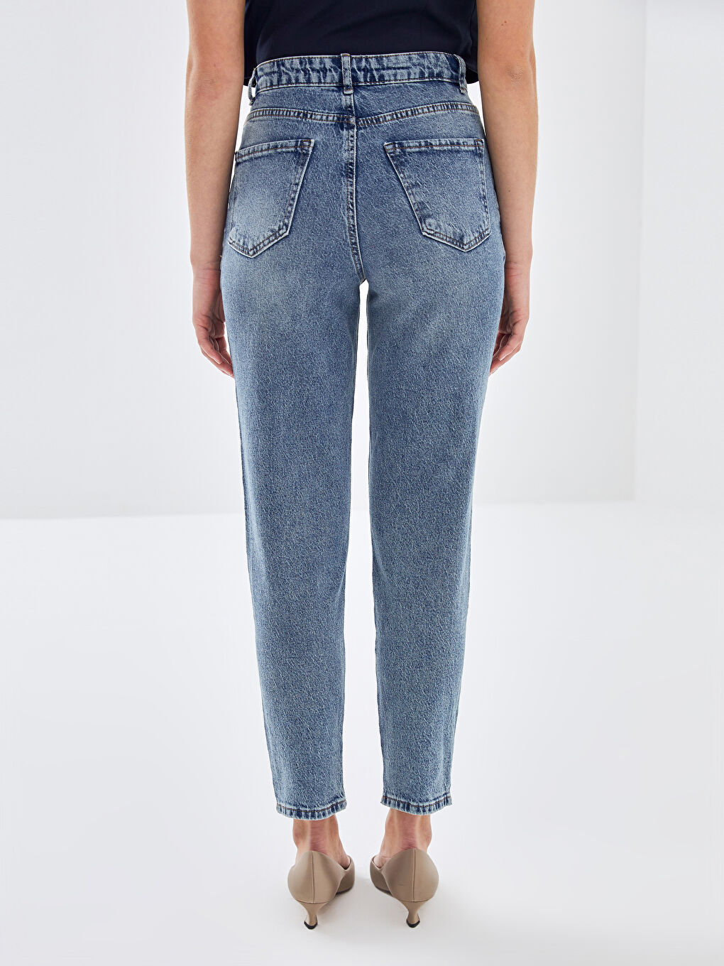 LCW Jeans İndigo Mom Fit Kadın Jean Pantolon - 3