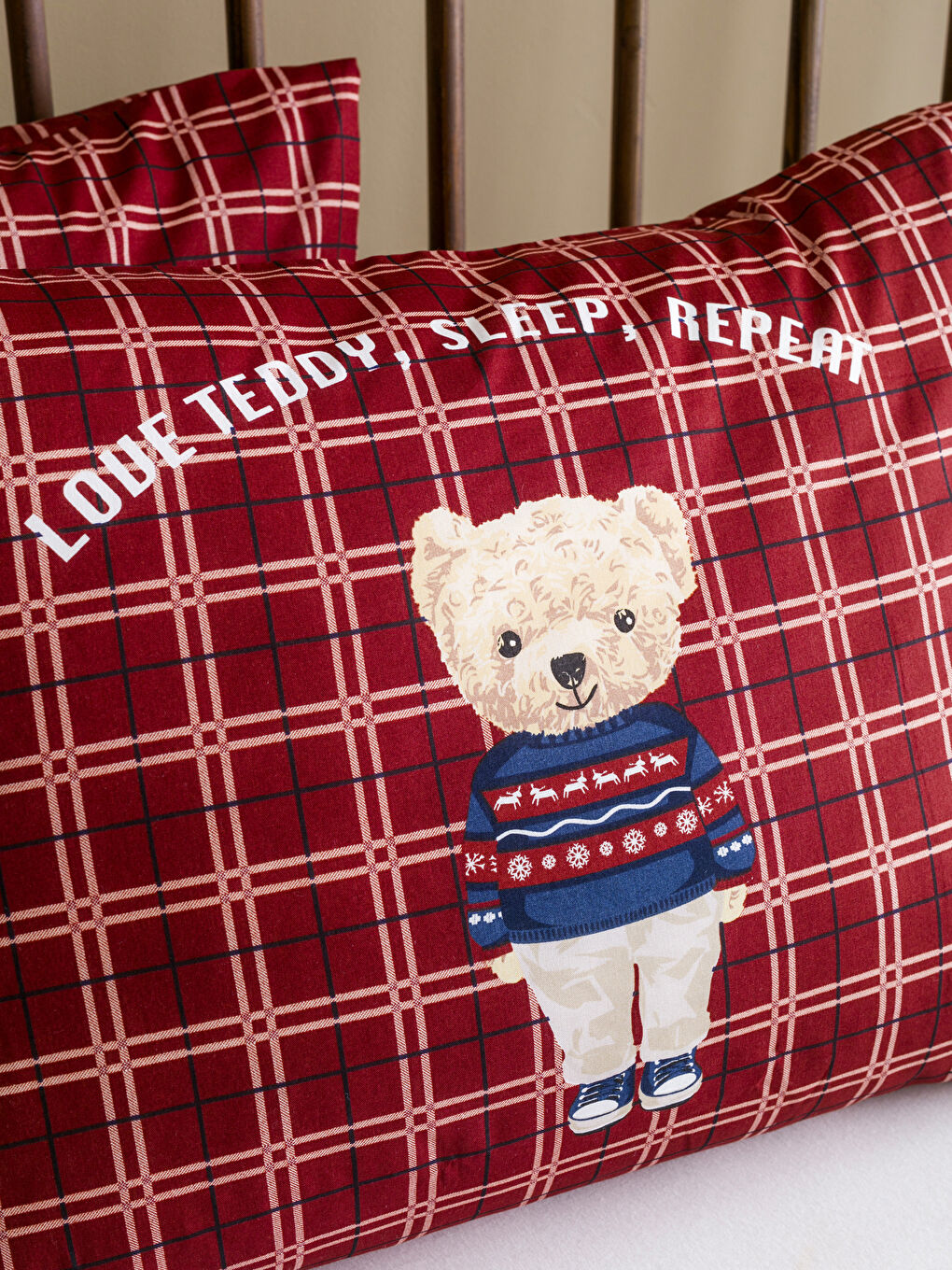 Karışık Ayı Teddy Baskılı Yastık Kılıfı 2'li 50x70 cm-1