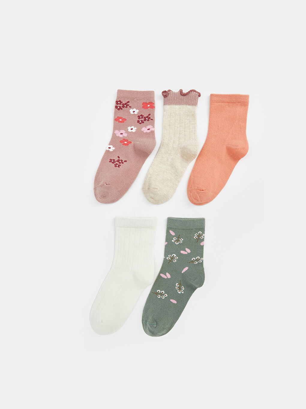 Chaussettes de Cheville Imprimées pour Bébés Filles Lot de 5 Pièces