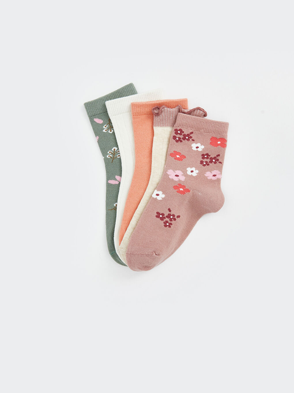 Chaussettes de Cheville Imprimées pour Bébés Filles Lot de 5 Pièces-1
