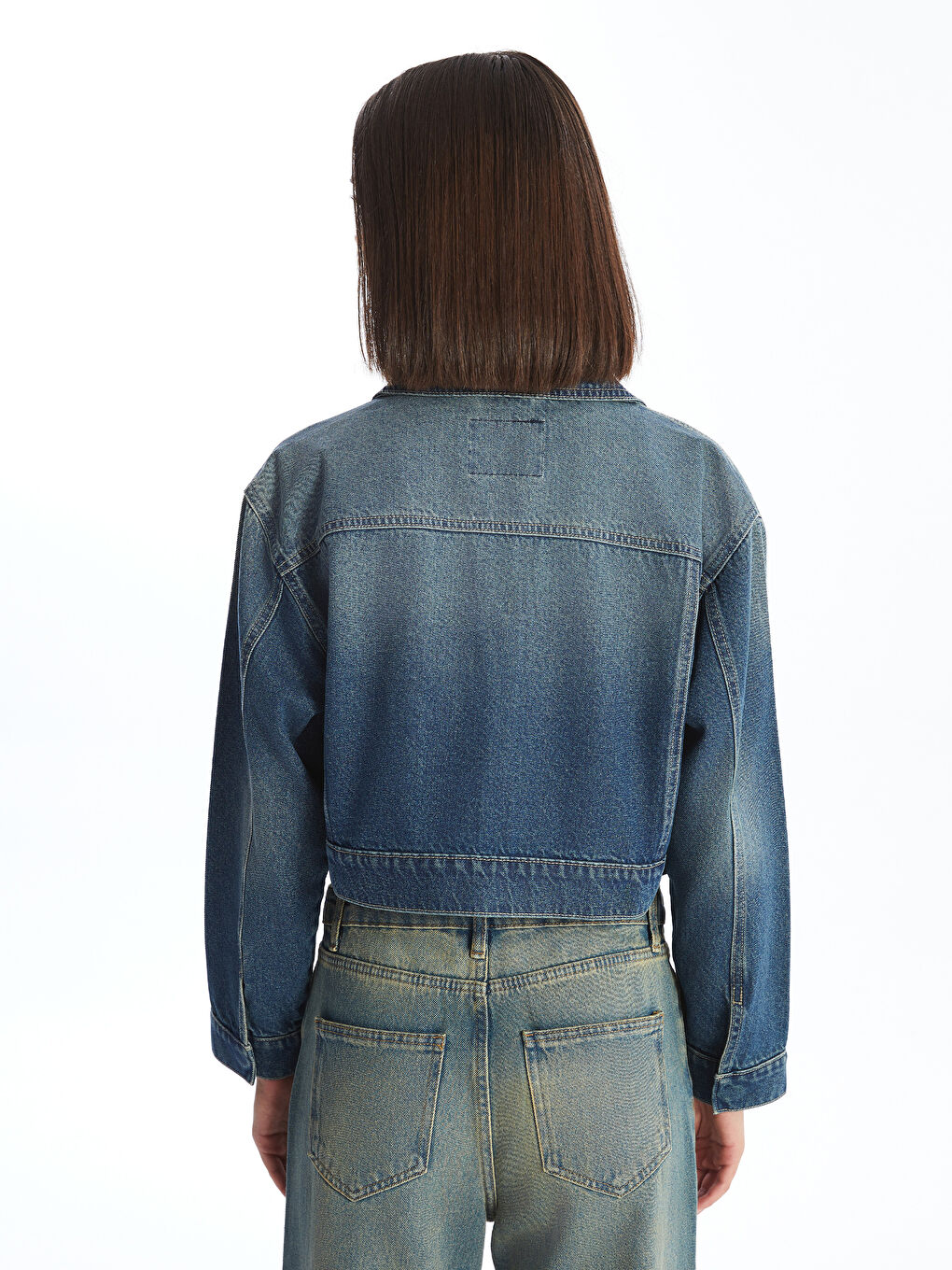 LCW Vision Veste en Jean Surdimensionnée et Courte pour Femmes -W4CU07Z8-JVU