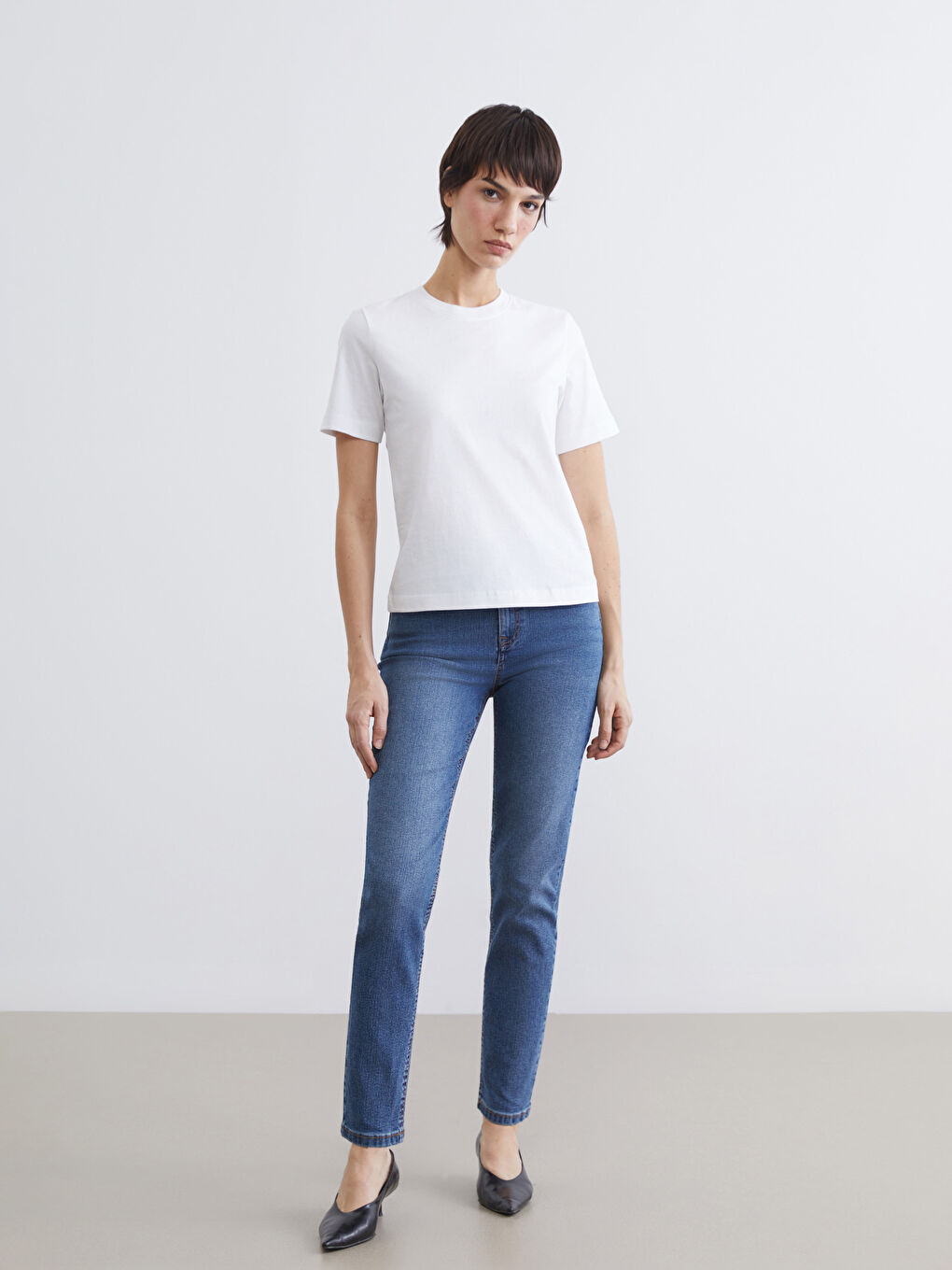 İndigo Mom Fit Kadın Jean Pantolon