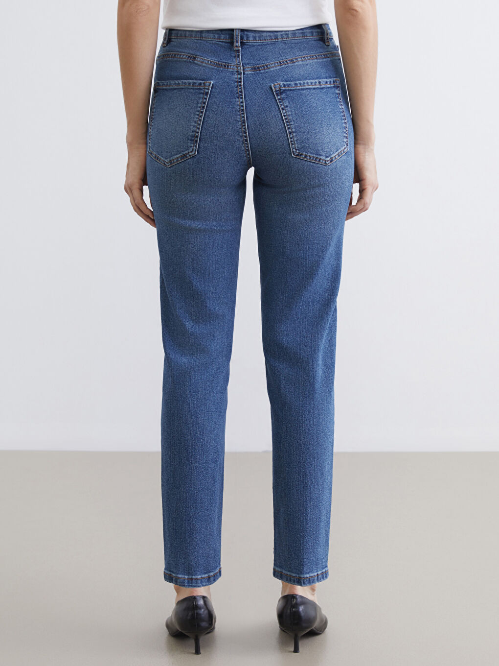 İndigo Mom Fit Kadın Jean Pantolon-3