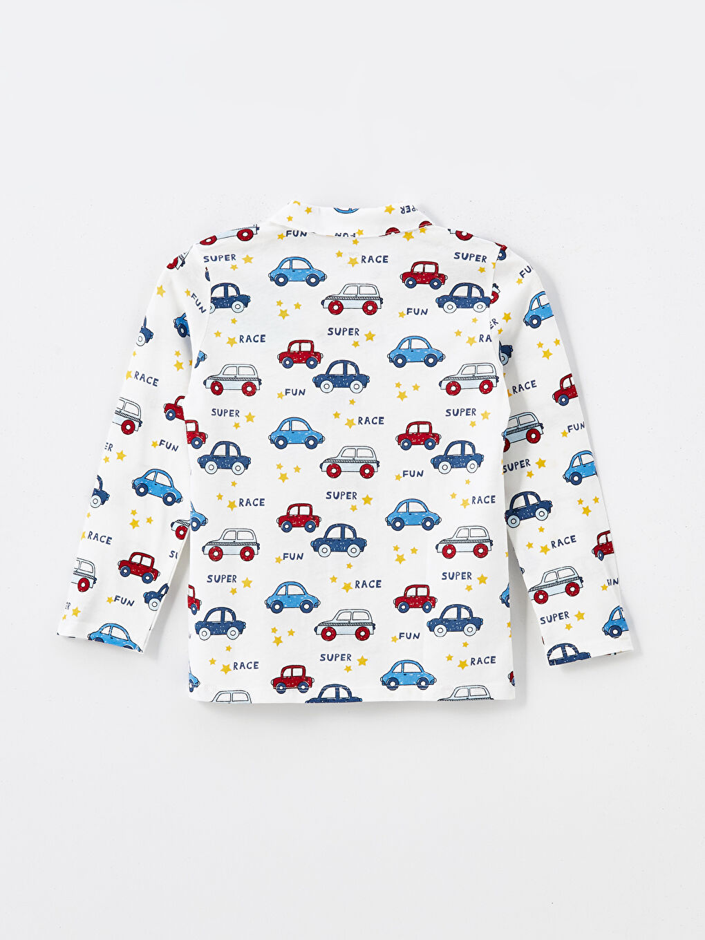 Polo Neck Long Sleeve Printed Baby Boys' Pyjama Set-2