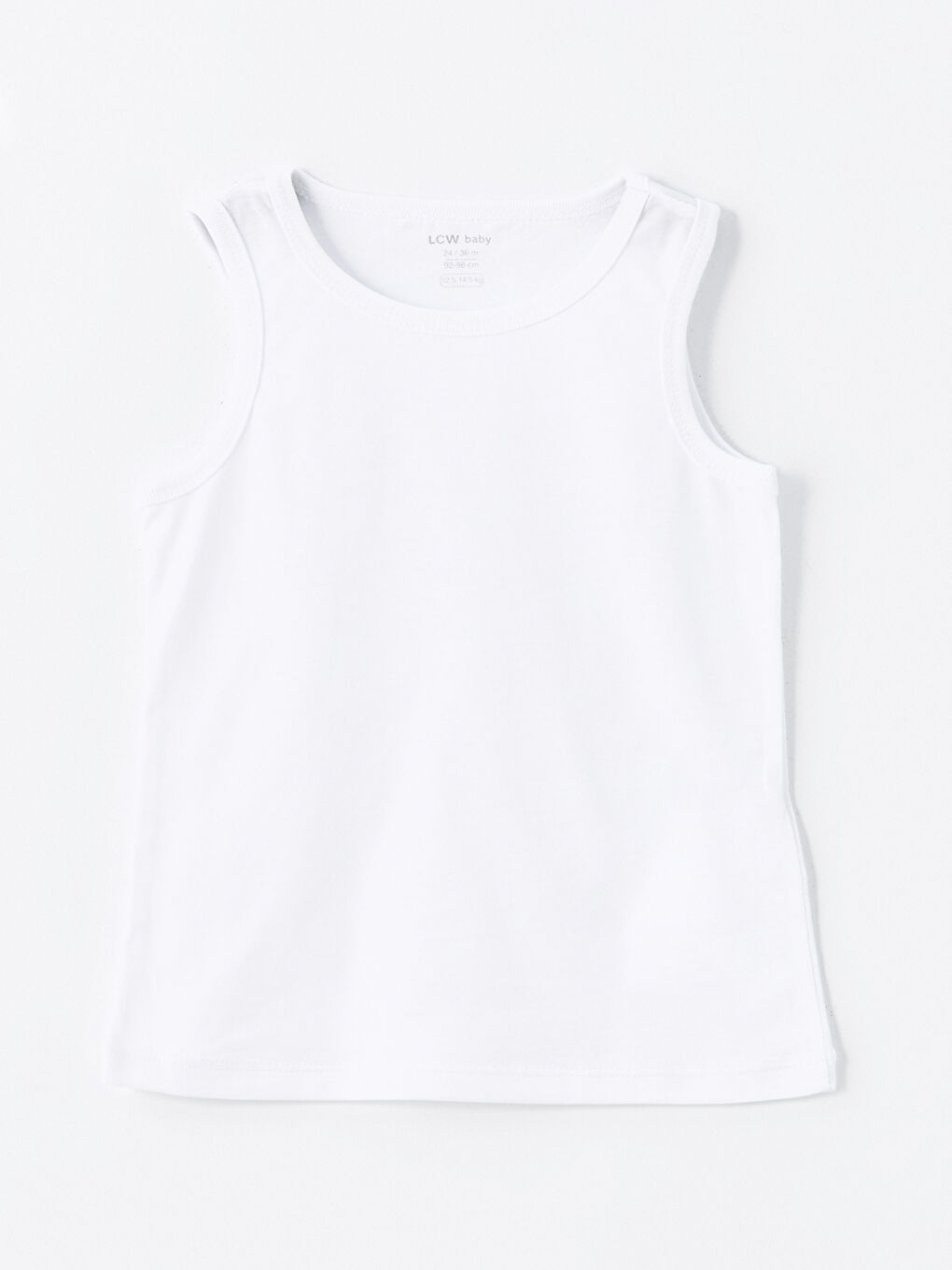 Beyaz Bisiklet Yaka Basic Erkek Bebek Atlet