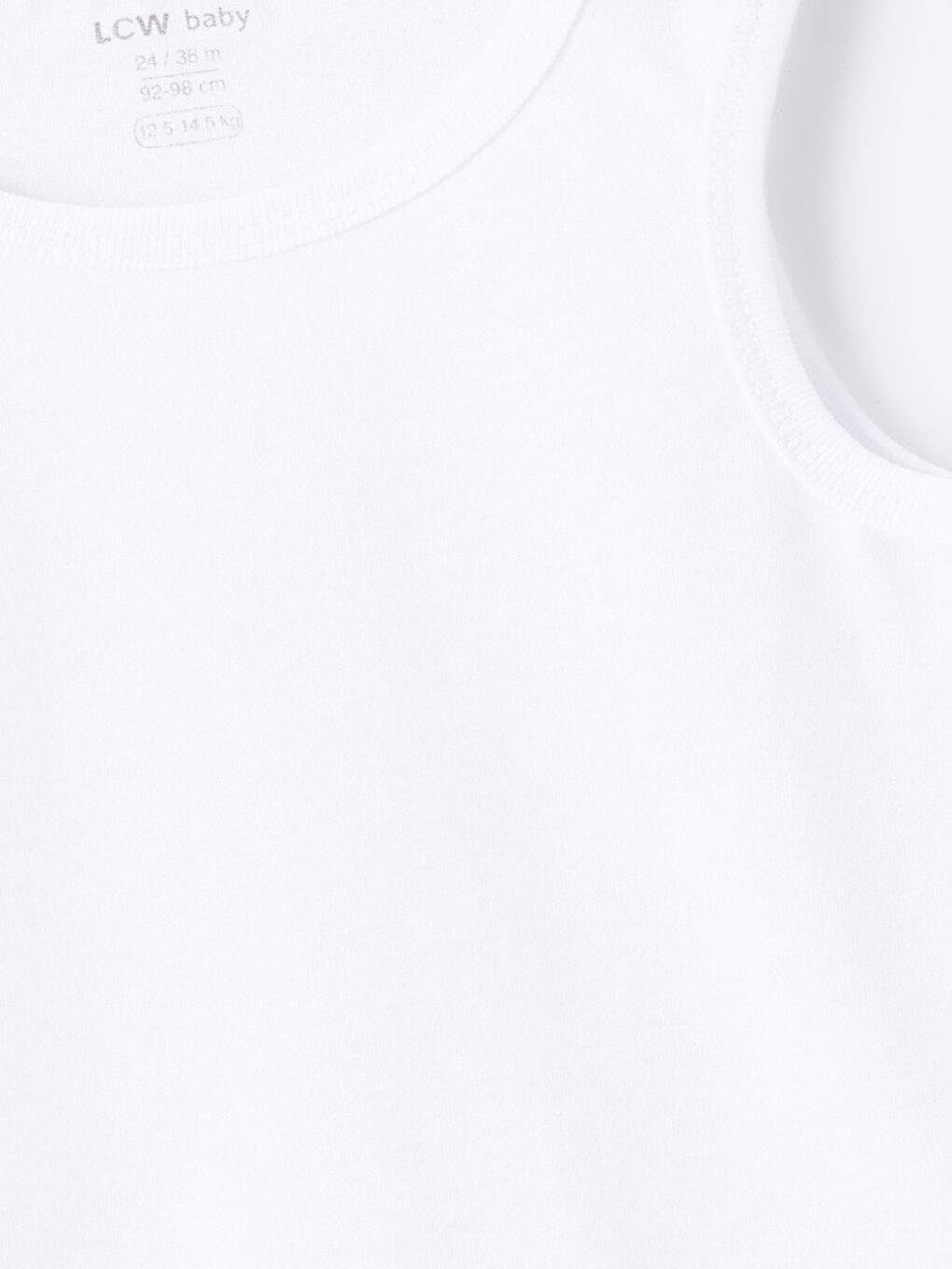 Beyaz Bisiklet Yaka Basic Erkek Bebek Atlet-1