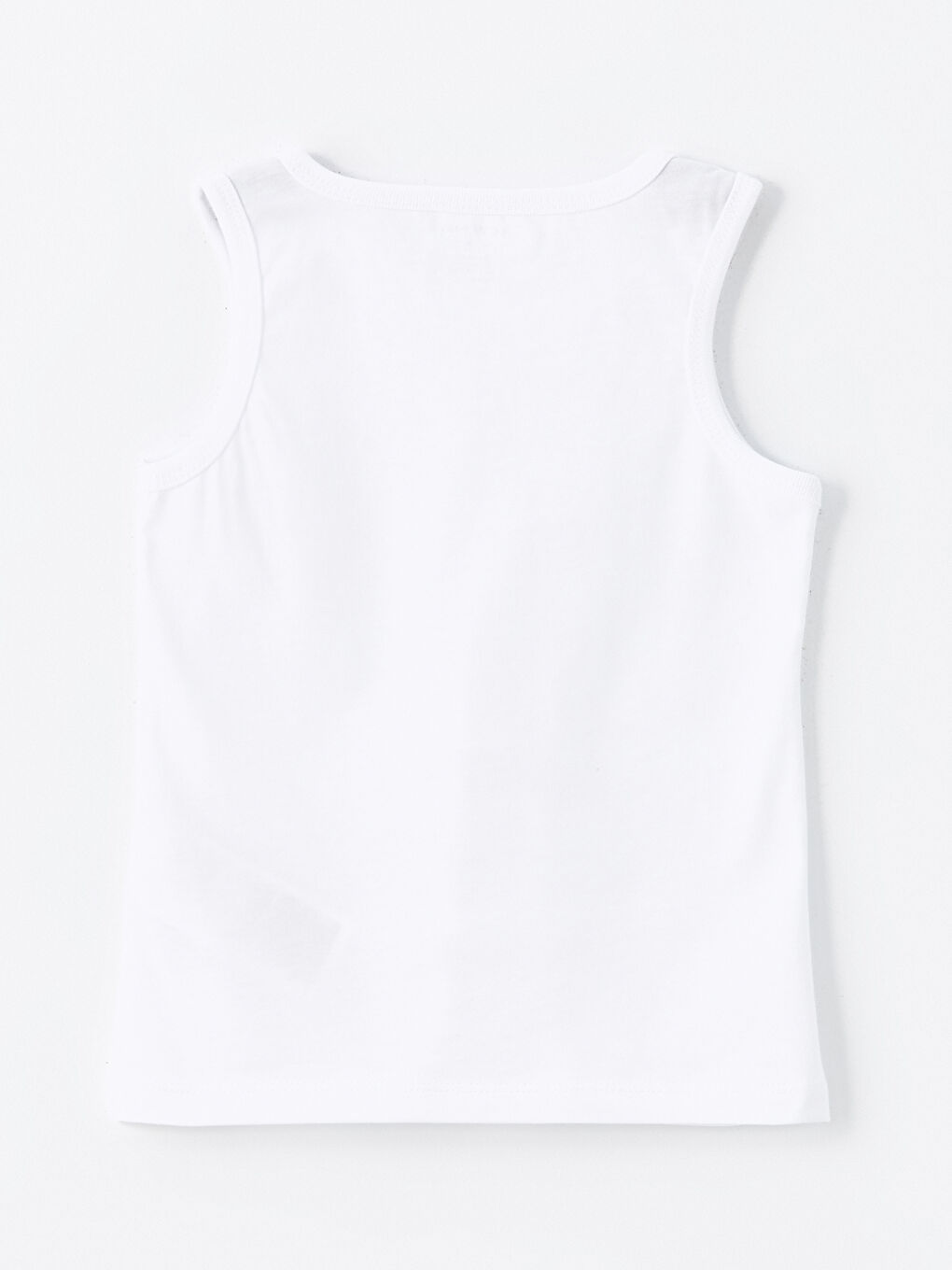 Beyaz Bisiklet Yaka Basic Erkek Bebek Atlet-2