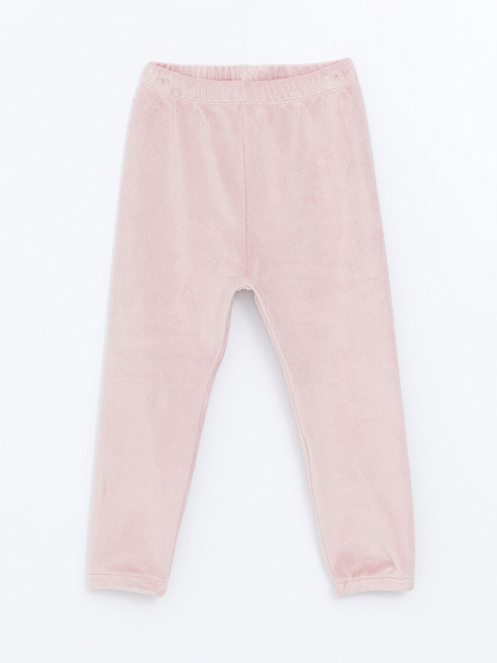 Pembe Beli Lastikli Kız Bebek Kadife Jogger Eşofman Altı