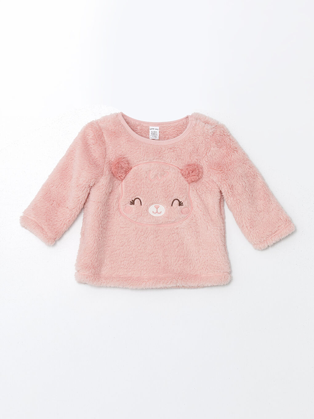 Pembe Bisiklet Yaka Pelüş Kız Bebek Pijama Üst