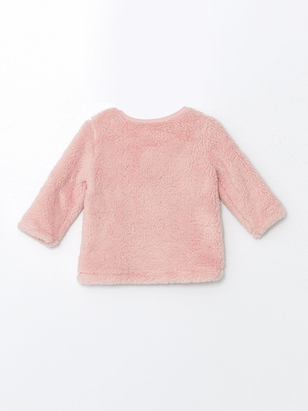 Pembe Bisiklet Yaka Pelüş Kız Bebek Pijama Üst-1