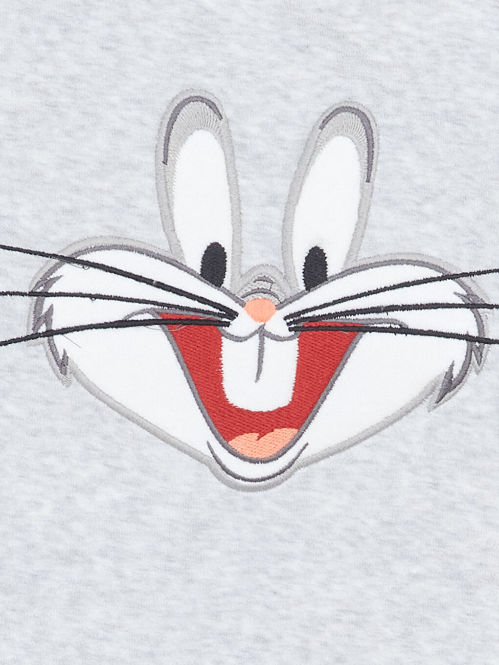 LCW Kids Beyaz Bisiklet Yaka Bugs Bunny Baskılı Erkek Çocuk Kadife Pijama Üst - 1