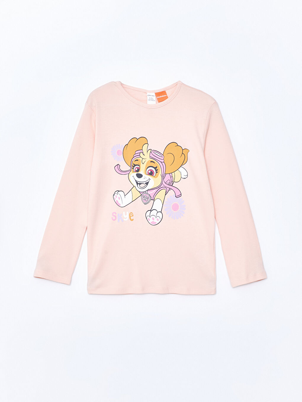 LCW baby Pembe Bisiklet Yaka Paw Patrol Baskılı Kız Bebek Pijama Üst