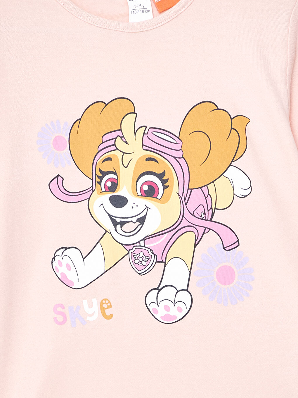 LCW baby Pembe Bisiklet Yaka Paw Patrol Baskılı Kız Bebek Pijama Üst - 2