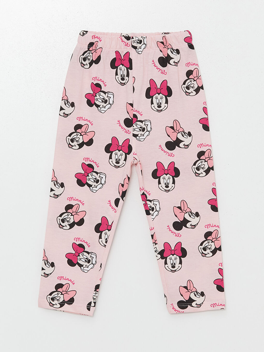 LCW baby Pembe Baskılı Polo Yaka Uzun Kollu Minnie Mouse Baskılı Kız Bebek Pijama Takım - 3