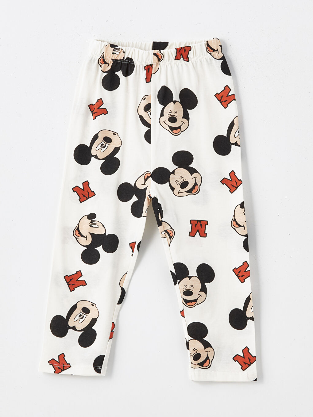 LCW baby Ekru Baskılı Polo Yaka Uzun Kollu Mickey Mouse Baskılı Erkek Bebek Pijama Takımı - 3