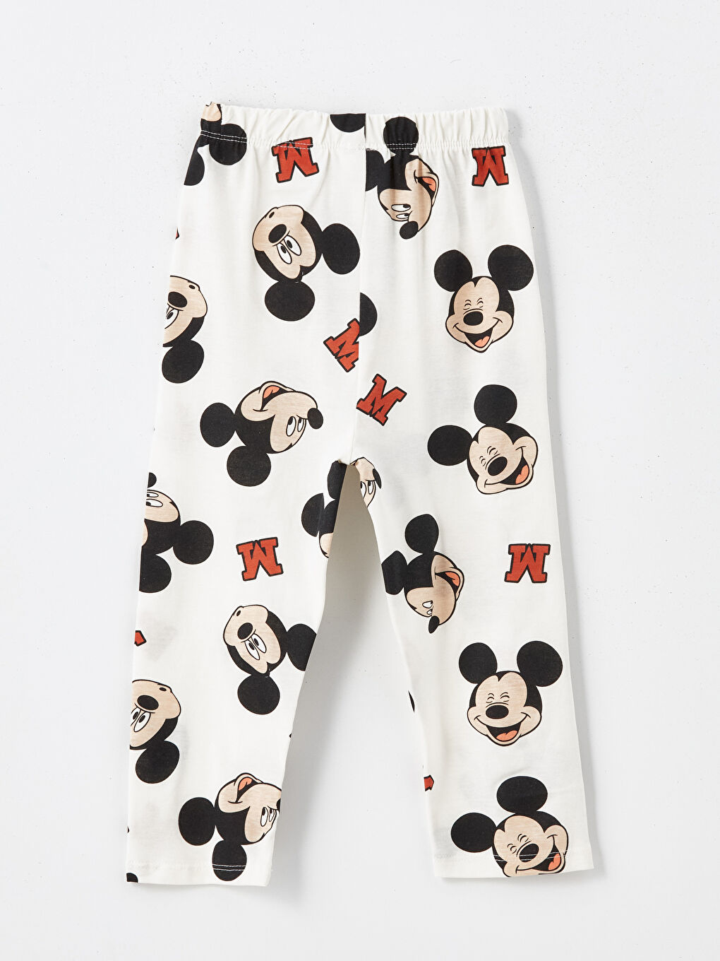 LCW baby Ekru Baskılı Polo Yaka Uzun Kollu Mickey Mouse Baskılı Erkek Bebek Pijama Takımı - 4