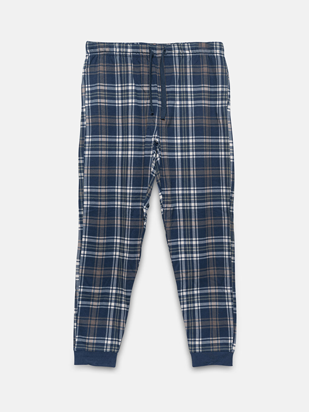 Lacivert Standart Kalıp Ekose Erkek Pijama Takımı-2