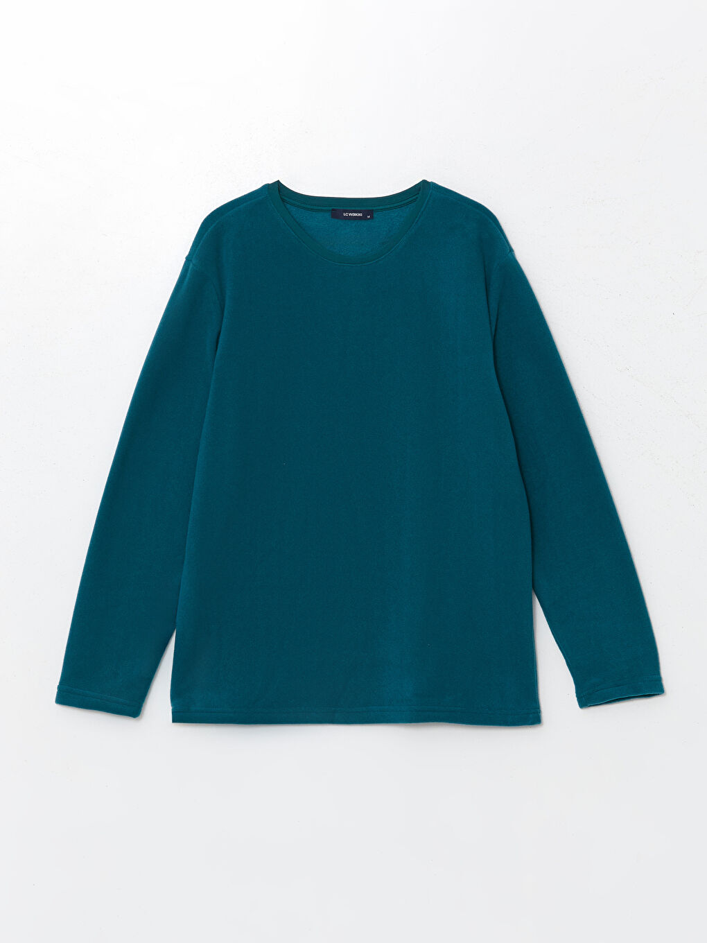 Petrol Bisiklet Yaka Uzun Kollu Erkek Pijama Üst