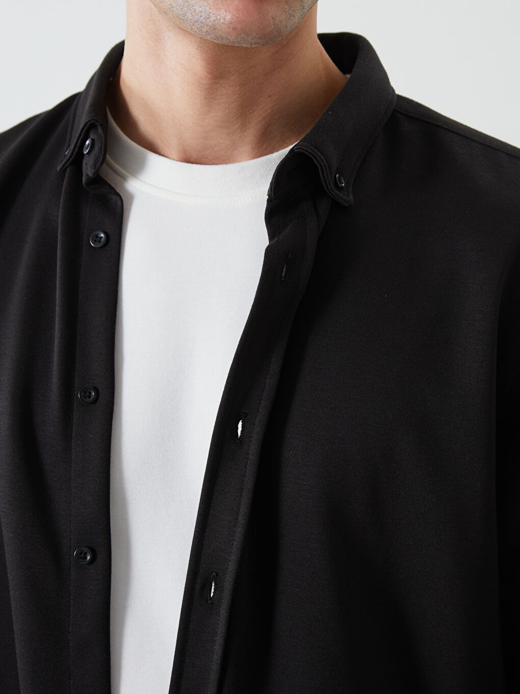 Slim Fit Long Sleeve Men's Shirt-2