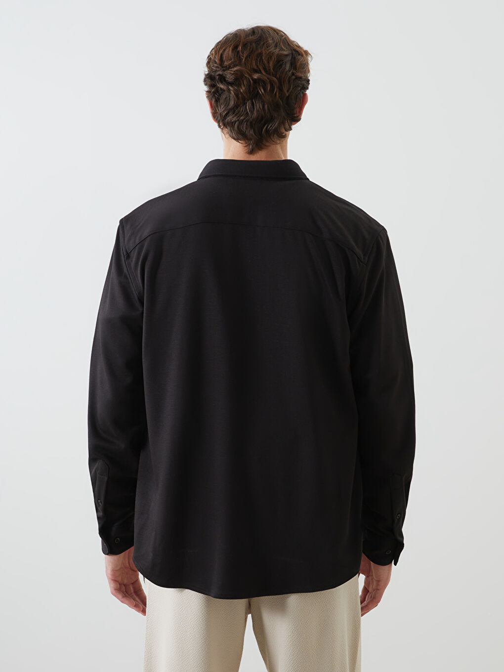 Slim Fit Long Sleeve Men's Shirt-3