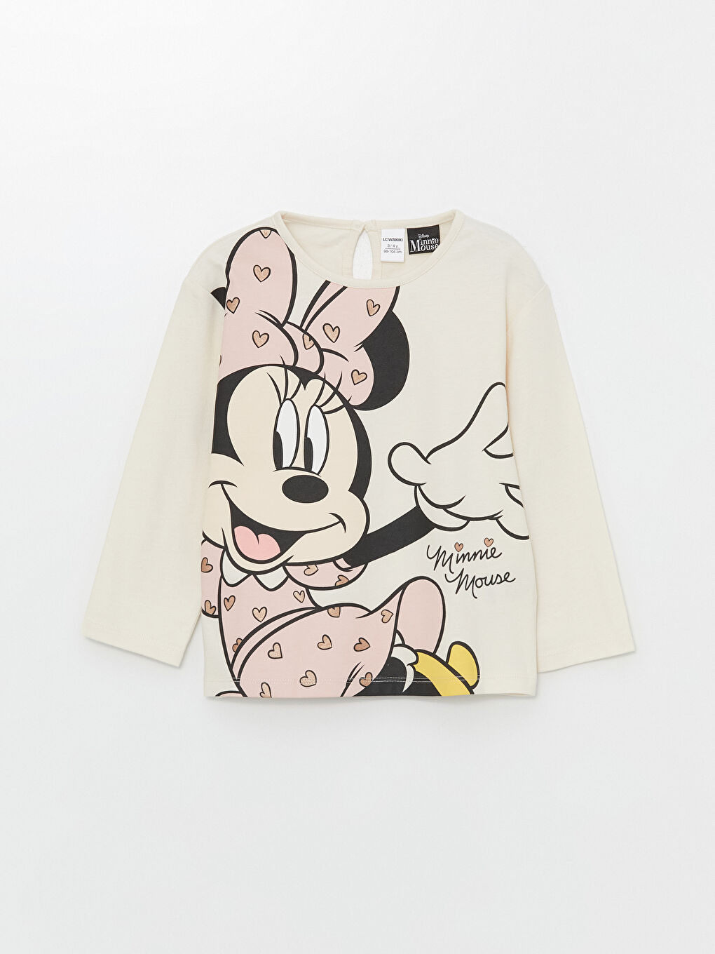 Crew Neck Minnie Mouse Printed Girls' T-Shirt