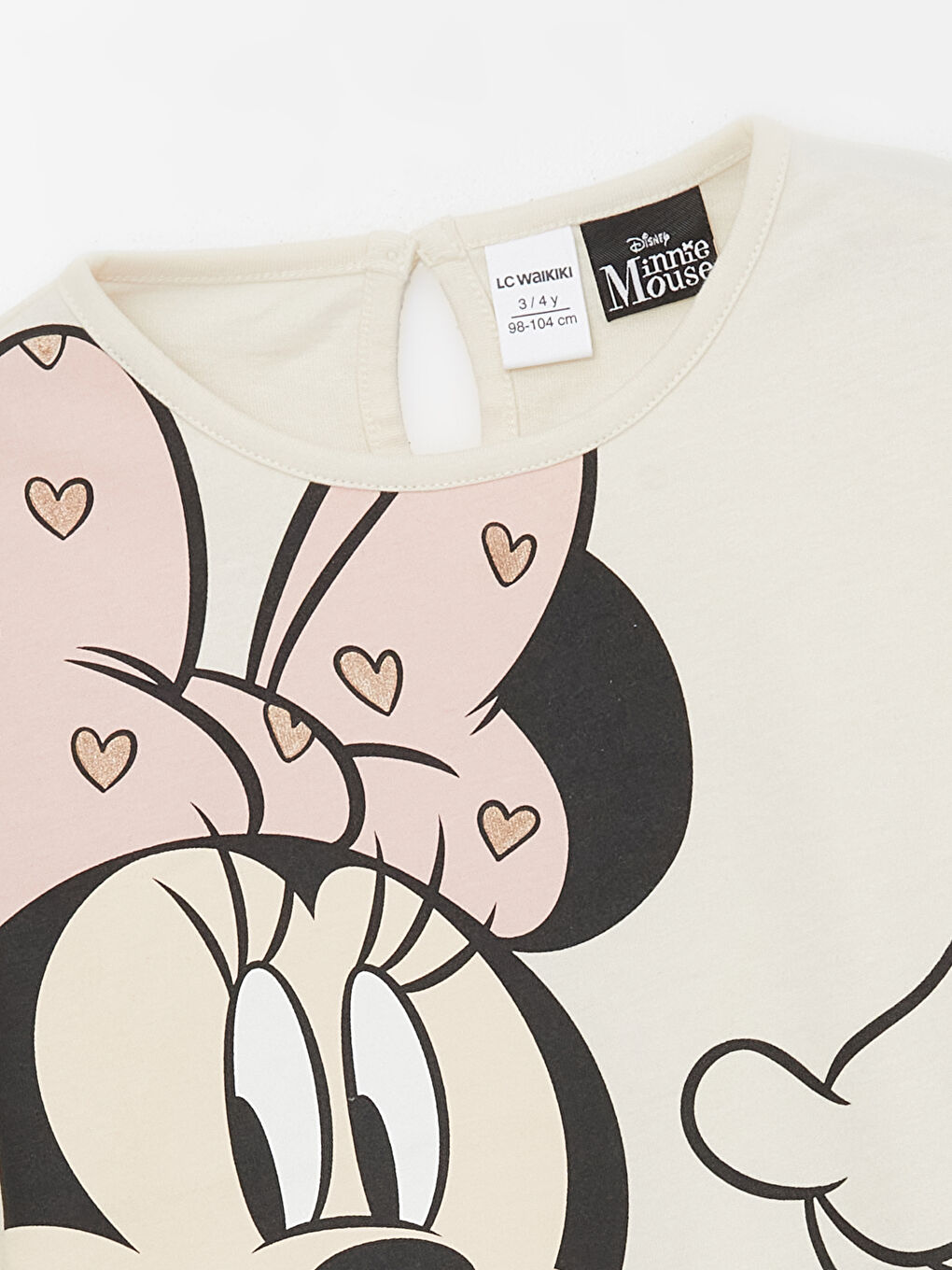 Crew Neck Minnie Mouse Printed Girls' T-Shirt-1