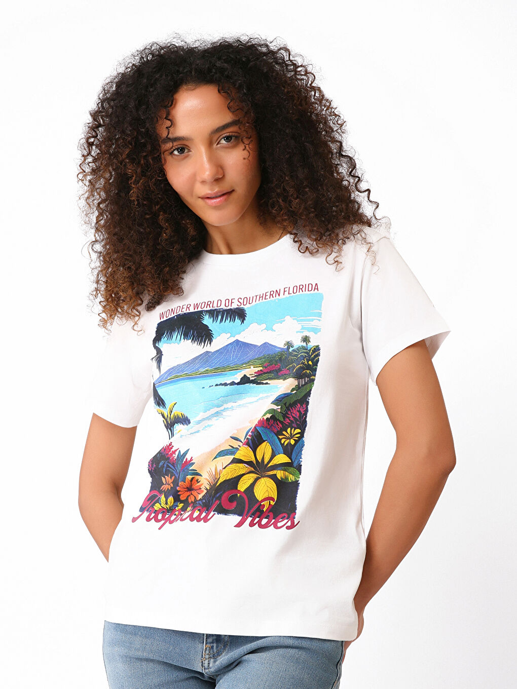 Crew Neck Printed Short Sleeve Women's T-Shirt