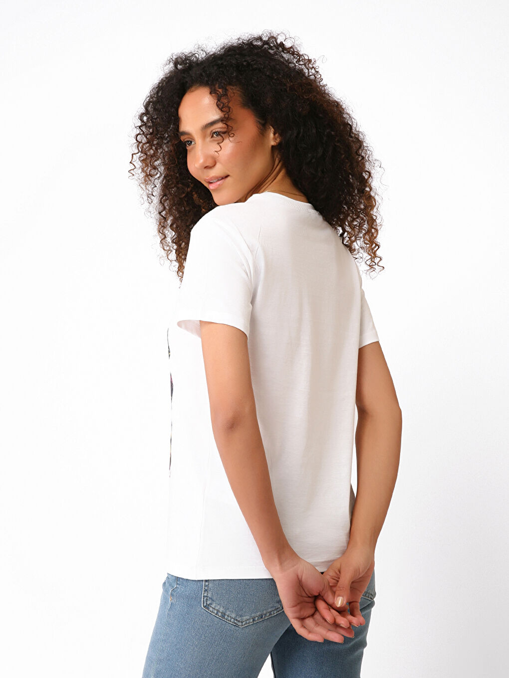 Crew Neck Printed Short Sleeve Women's T-Shirt-4