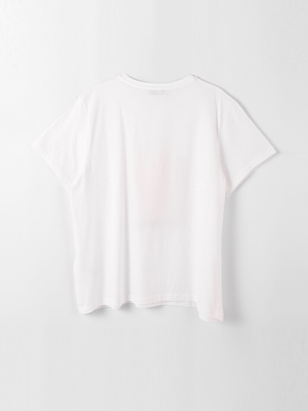 تيشيرت نسائي بأكمام قصيرة وياقة دائرية مطبوع-1