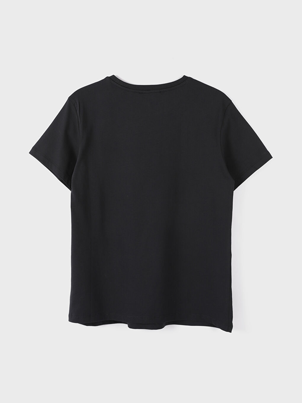 تيشيرت نسائي بأكمام قصيرة وياقة دائرية مطبوع-3